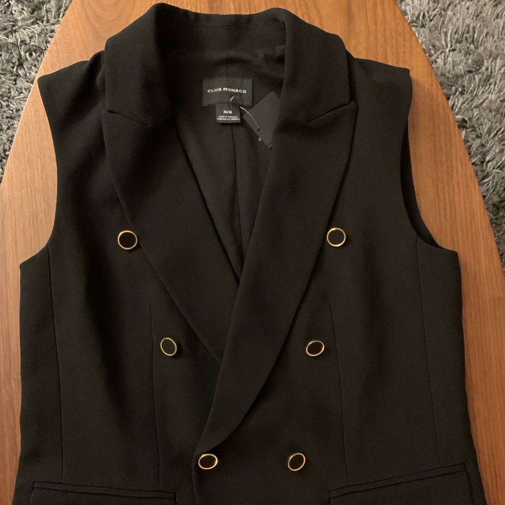 Club Monaco Black Sleeveless Vest in Size M